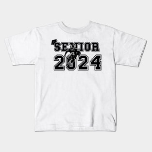 Retro Senior 2024 Running Football player Student Gift Us Flag Kids T-Shirt